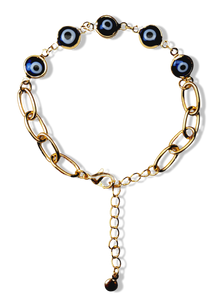 PULSERA OJO TURCO DORADO