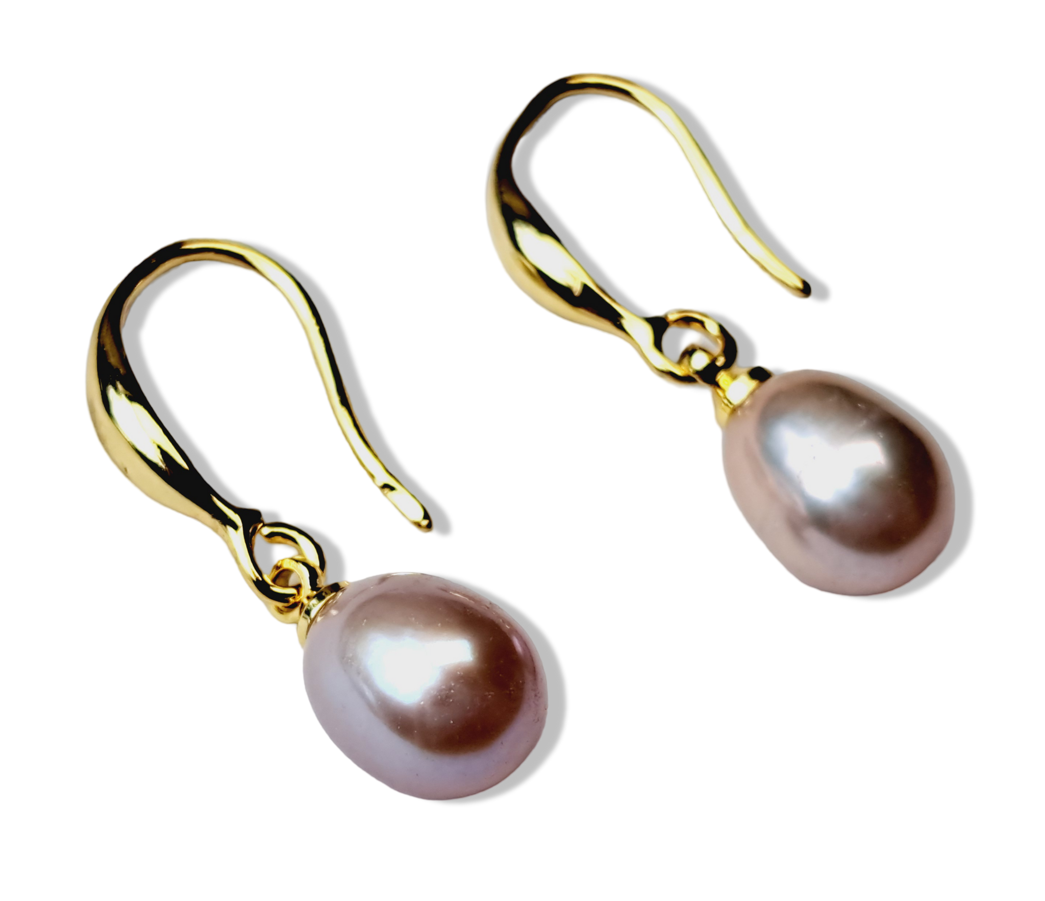 ARETE PERLA ROSA CLÁSICO DORADO