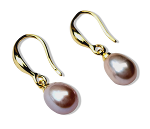 ARETE PERLA ROSA CLÁSICO DORADO