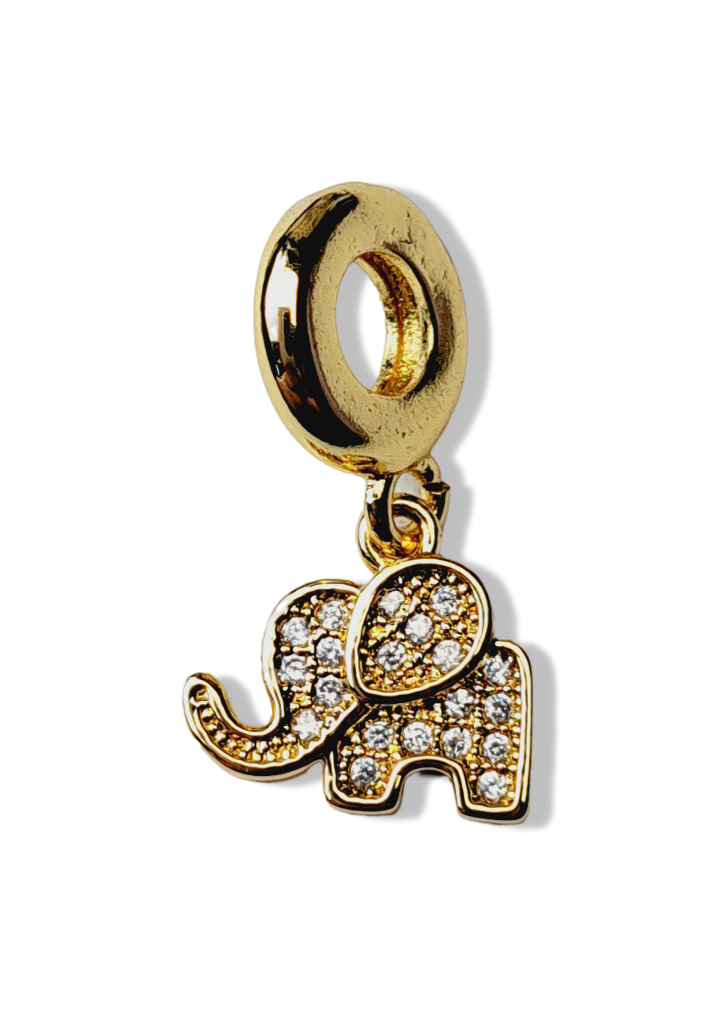 DIJE CHARM ELEFANTE CIRCONIA DORADO