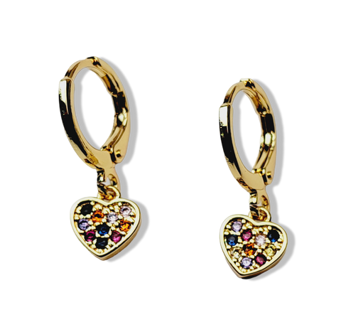 ARETE CORAZÓN COLORES DORADO