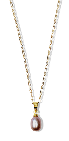 COLLAR PERLA GOTA ROSA