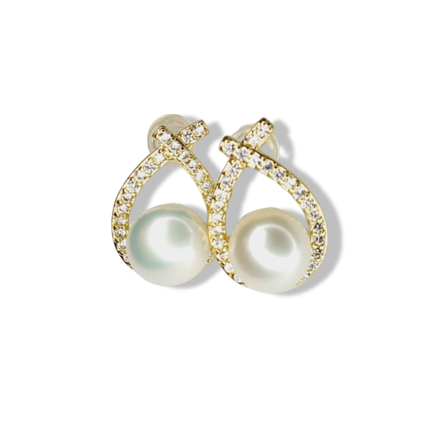 ARETE PERLA LAZO DORADO