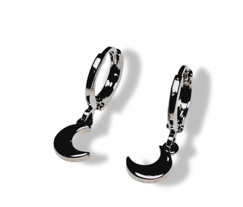 ARETE HUGGIE LUNA PLATEADO