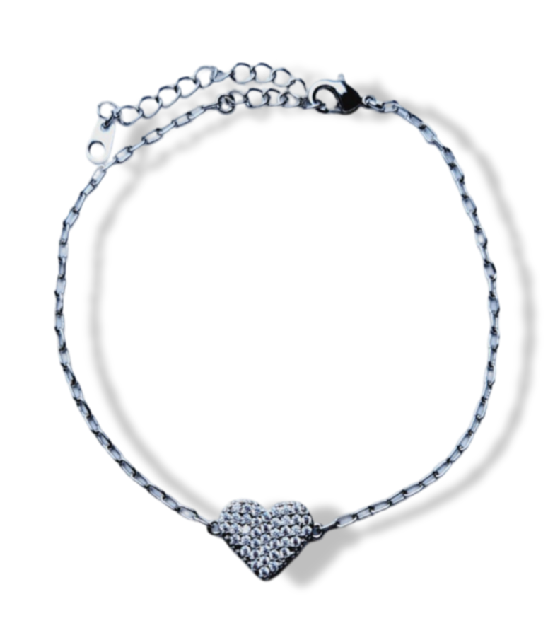 PULSERA HEART CIRCONIA PLATEADO