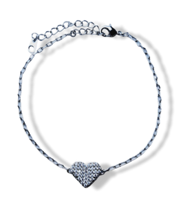 PULSERA HEART CIRCONIA PLATEADO