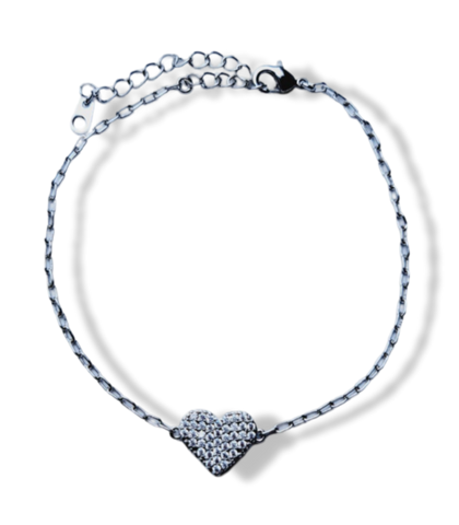 PULSERA HEART CIRCONIA PLATEADO