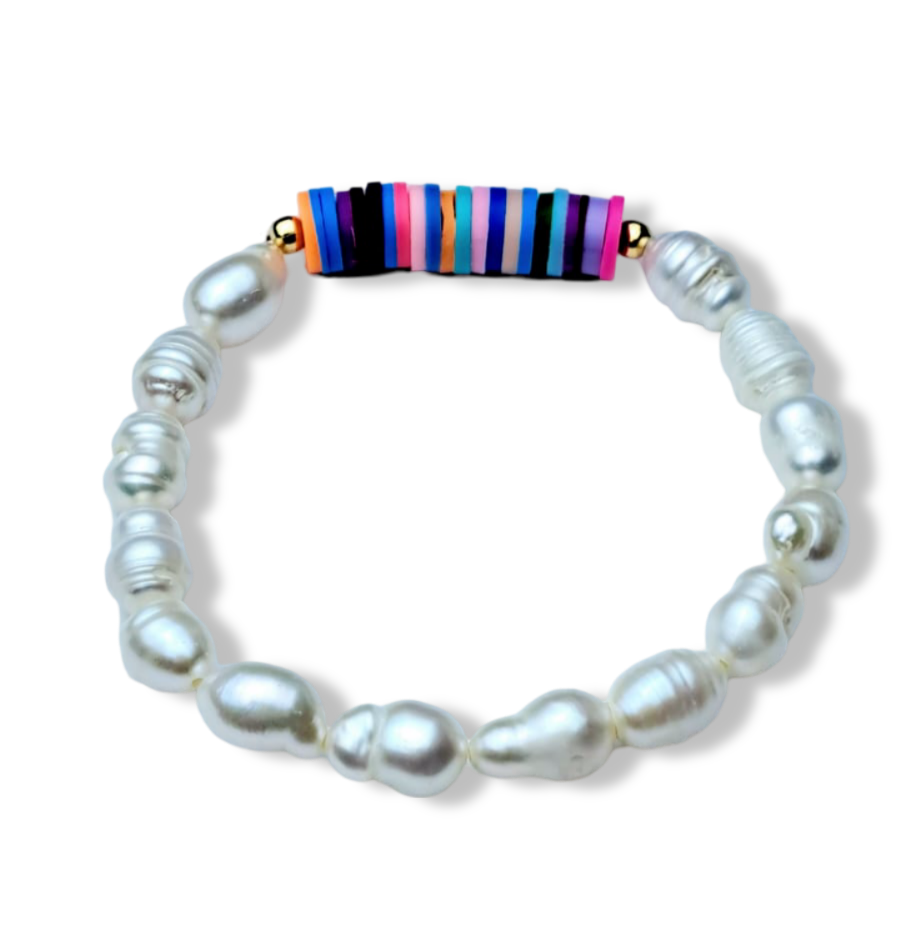 PULSERA PERLA PARA NIÑA COLORES DORADO