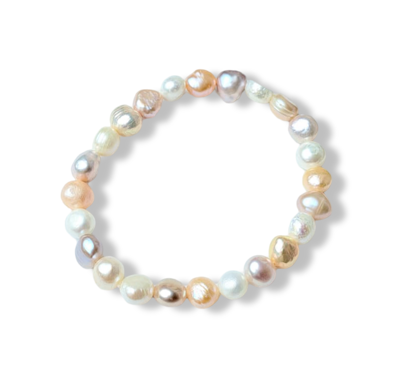 PULSERA PERLA IRREGULAR COLORES