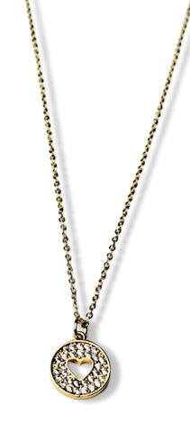 COLLAR CORAZÓN CIRCONIA DORADO