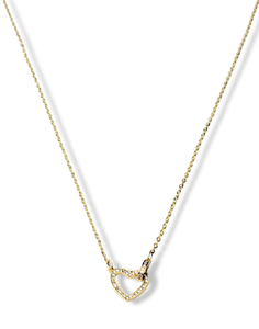 COLLAR SILUETA DE CORAZÓN CIRCONIA DORADO