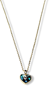 COLLAR CORAZÓN ABULON DORADO