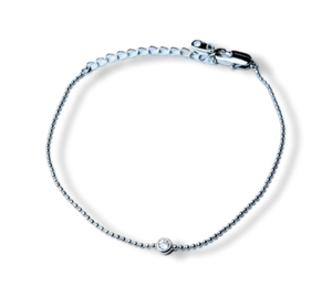 PULSERA PUNTO CIRCONIA PLATEADO
