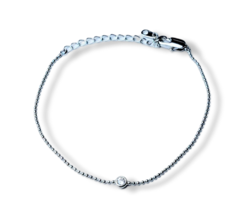 PULSERA PUNTO CIRCONIA PLATEADO