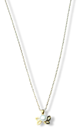 COLLAR PERLA MARIPOSA DORADO