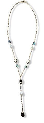 COLLAR CORBATÍN MADRE PERLA DORADO