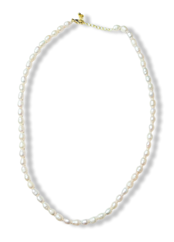 COLLAR PERLA ARROZ DORADO