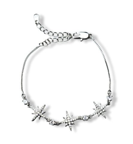 PULSERA DESTELLOS CIRCONIAS PLATEADO