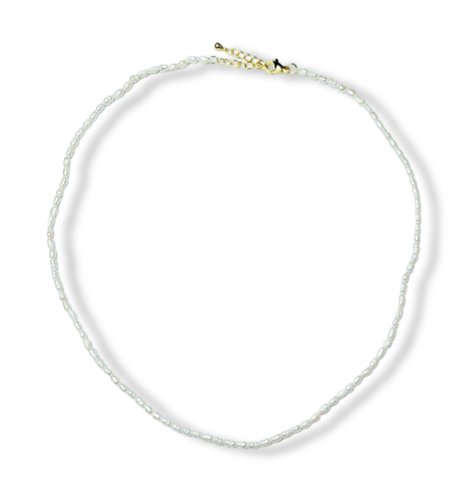 COLLAR PERLA ARROZ FINO DORADO