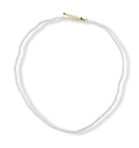COLLAR PERLA ARROZ FINO DORADO