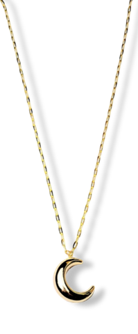 COLLAR ESLABÓN Y LUNA DORADO