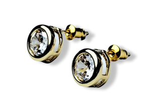 ARETE CIRCULO CIRCONIA BLANCA DORADO
