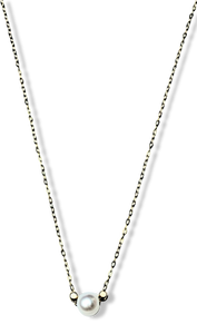 COLLAR CADENA PERLA BLANCA DORADO