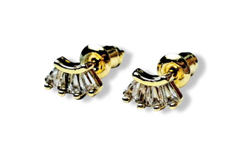 ARETE MINI DETALLE Y CIRCONIA DORADO