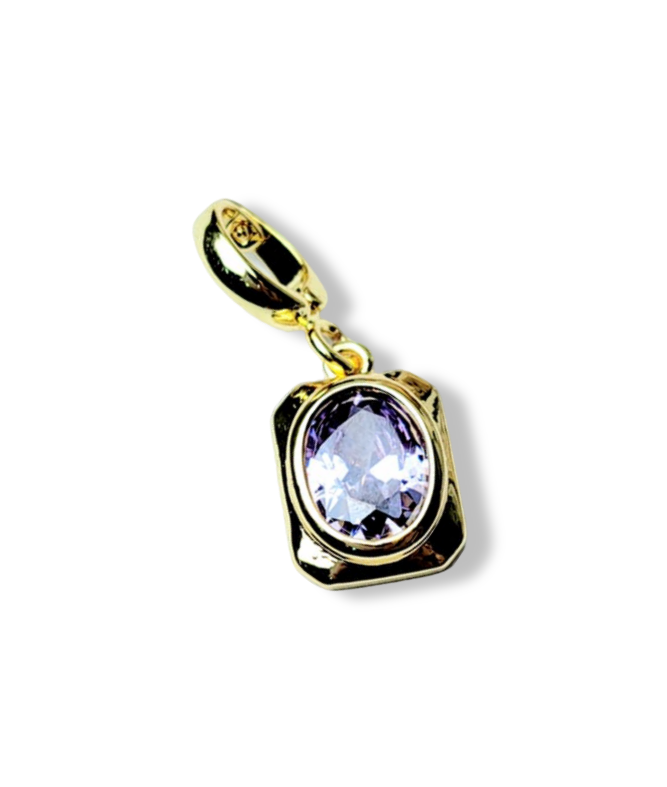 DIJE MORADO CRISTAL DORADO