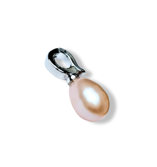 DIJE PERLA GOTA MELÓN PLATEADO