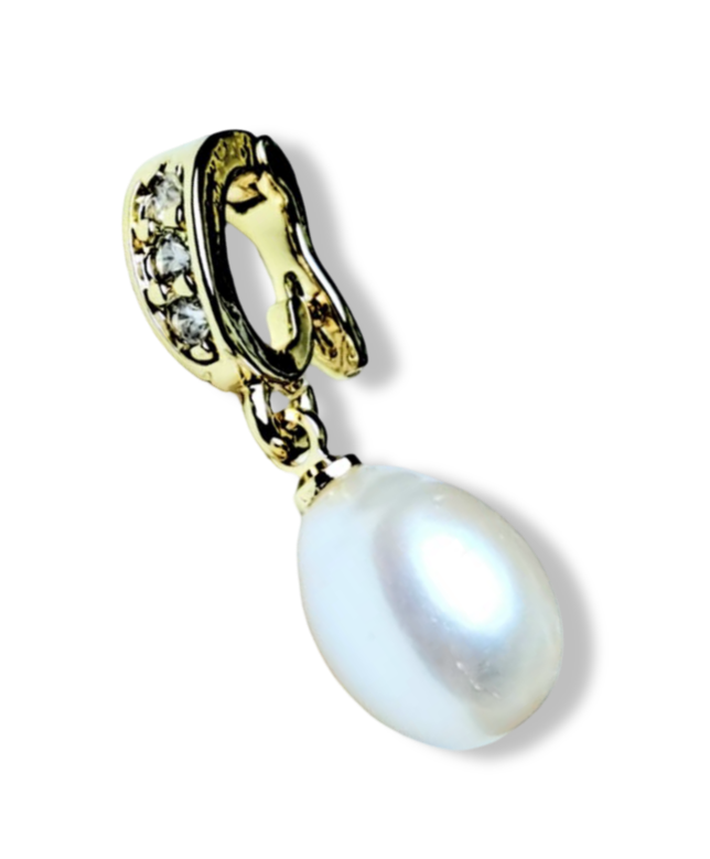 DIJE PERLA GOTA SENCILLO CIRCONIA DORADO