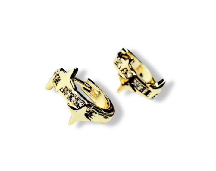 ARETE ARRACADA DESTELLOS CIRCONIA DORADO