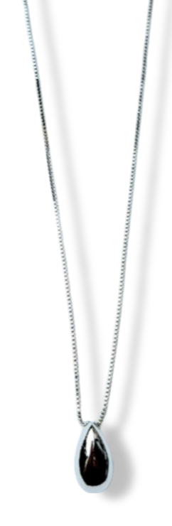 COLLAR GOTA LISA PLATEADO