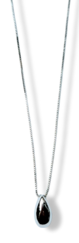 COLLAR GOTA LISA PLATEADO
