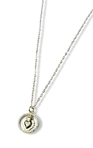 COLLAR SAGRADO CORAZÓN MADRE PERLA DORADO