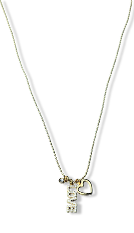 COLLAR LOVE CIRCONIA Y CORAZON DORADO