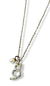 COLLAR GATITO Y MINI PERLA GOTA DORADO