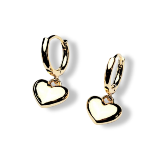 ARETE CORAZÓN LISO DORADO
