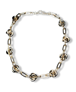 COLLAR ESLABÓN Y ESPIRAL DORADO