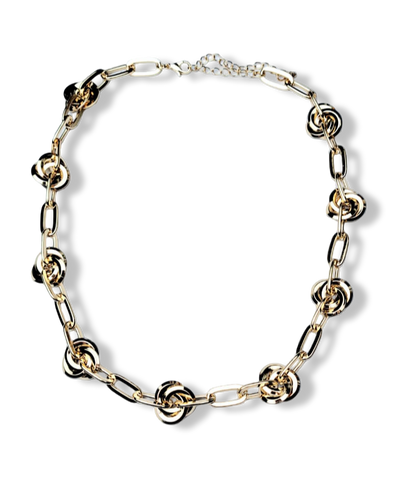 COLLAR ESLABÓN Y ESPIRAL DORADO