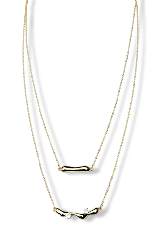 COLLAR DOBLE Y CORCONIA DORADO