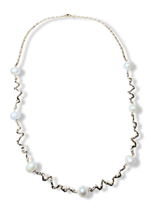 COLLAR PERLA BARROCA Y CIRCONIA MEDIANO DORADO