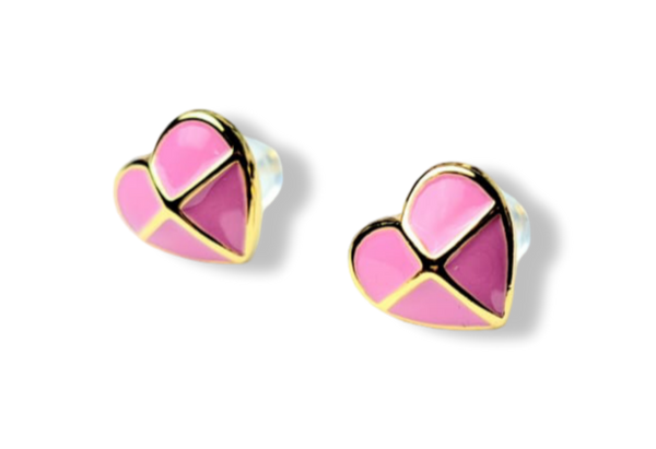 ARETE CORAZÓN ROSA DORADO