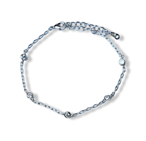 PULSERA CADENA CIRCONIAS PLATEADO