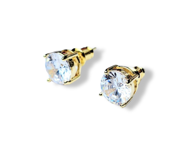 ARETE CRISTAL BLANCO DORADO