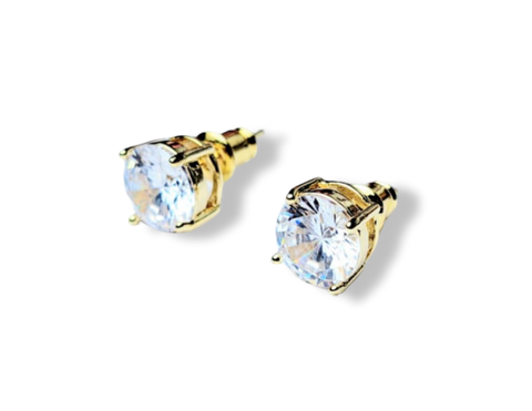 ARETE CRISTAL BLANCO DORADO