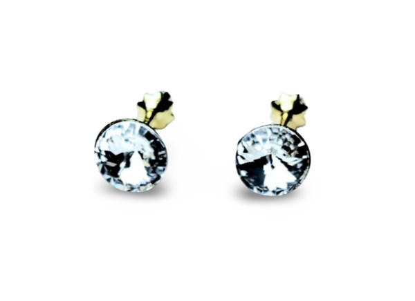 ARETE BROQUEL CRISTAL BLANCO DORADO