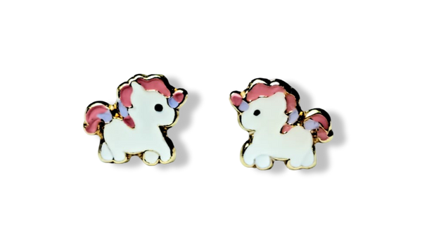 ARETE BROQUEL PONY DORADO