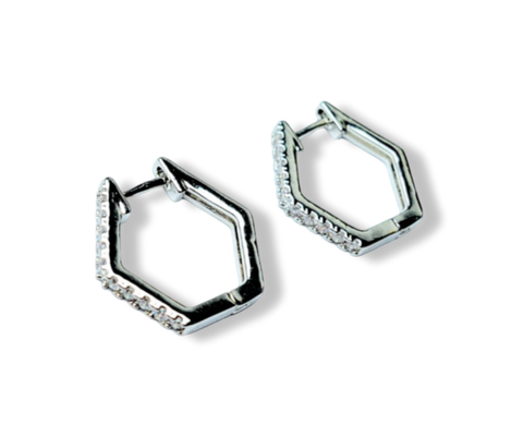 ARETE HEXÁGONO CIIRCONIA PLATEADO