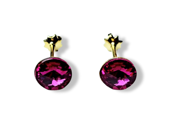 ARETE BROQUEL CRISTAL FUCSIA DORADO